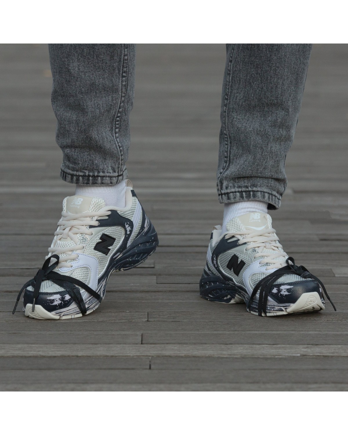 New Balance 530 Custom Beige Black Silver Edition New Balance 530 Custom Beige Black Silver Edition