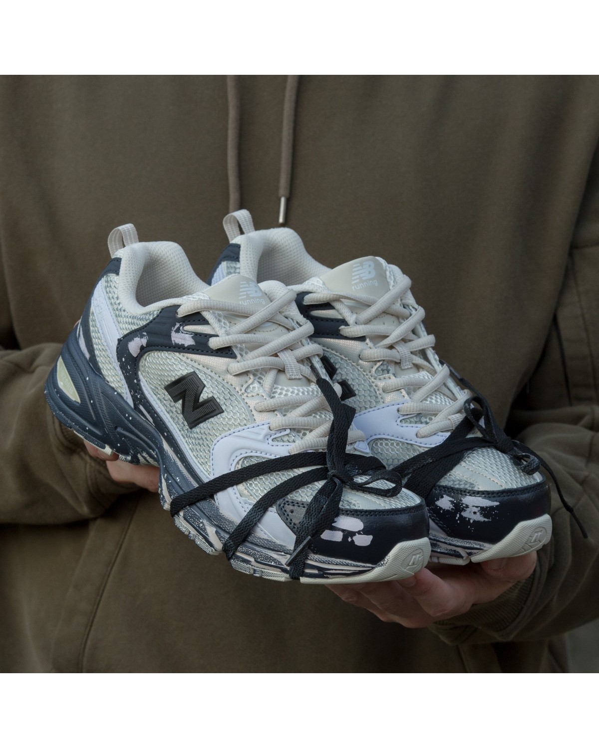 New Balance 530 Custom Beige Black Silver Edition New Balance 530 Custom Beige Black Silver Edition