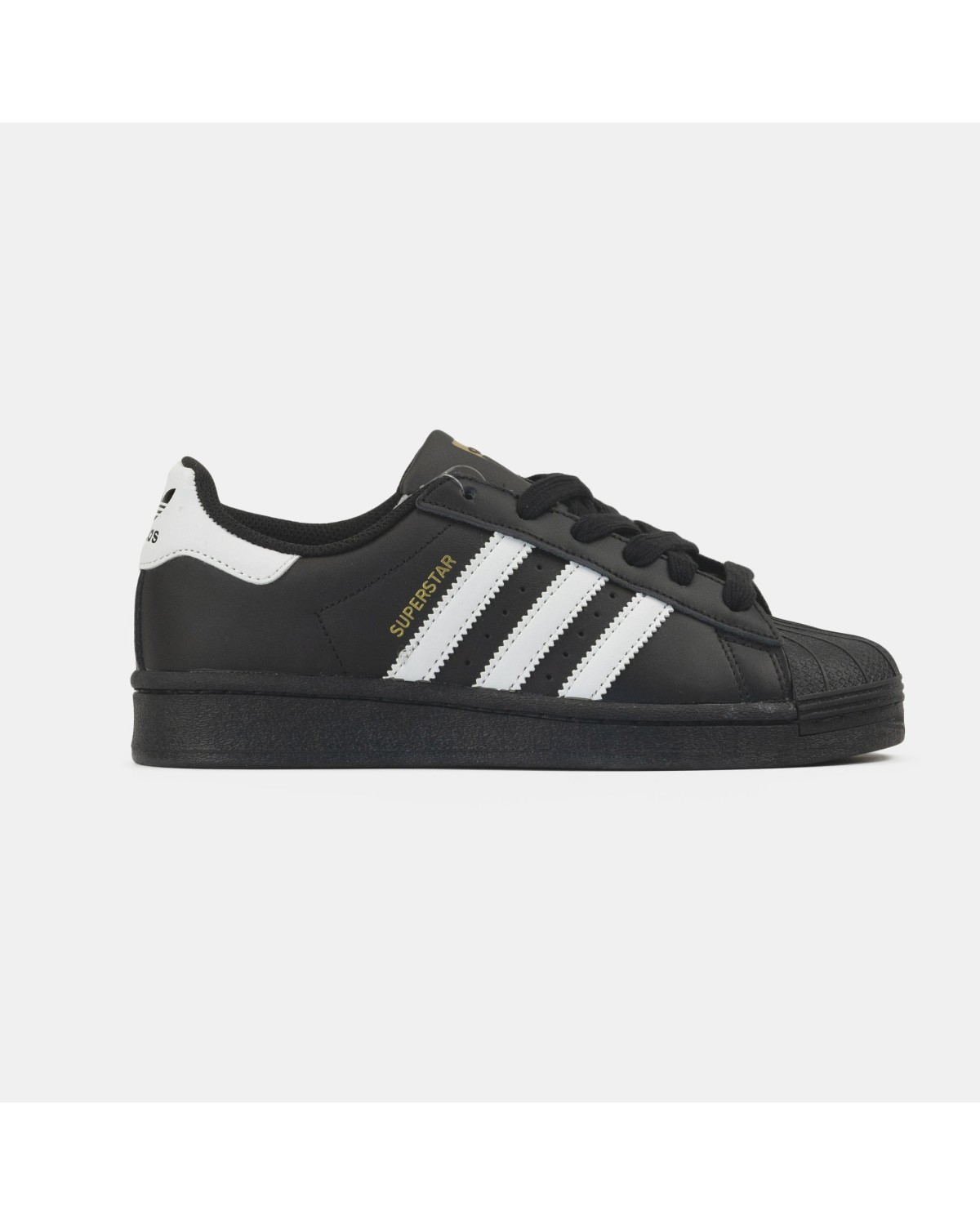 Adidas Superstar Black White Gold Logo