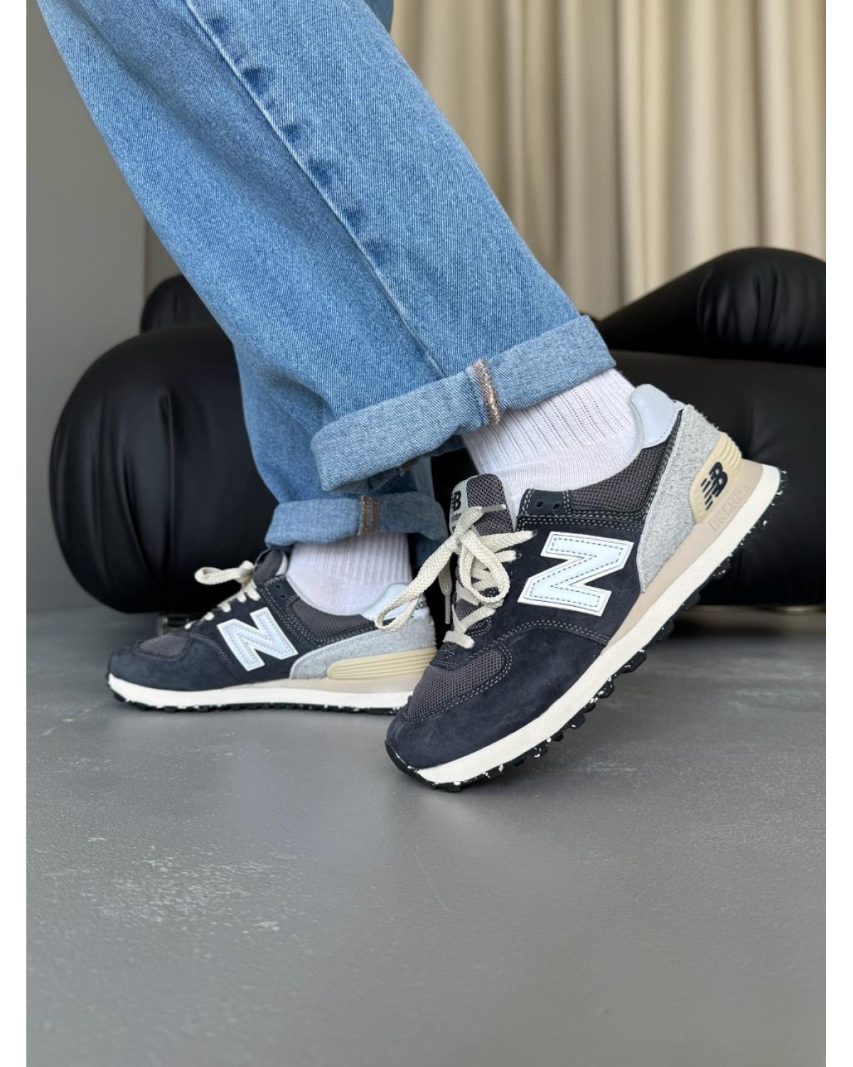 New Balance 574 Dark Grey Beige New Balance 574 Dark Grey Beige