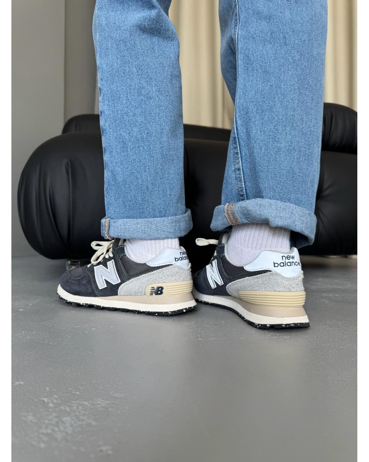 New Balance 574 Dark Grey Beige New Balance 574 Dark Grey Beige