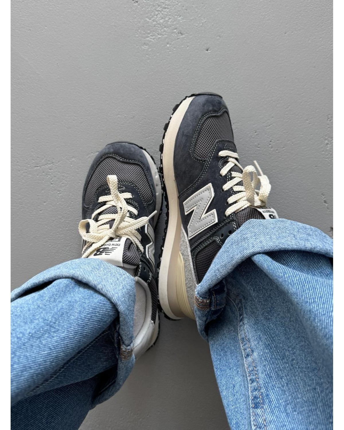 New Balance 574 Dark Grey Beige New Balance 574 Dark Grey Beige