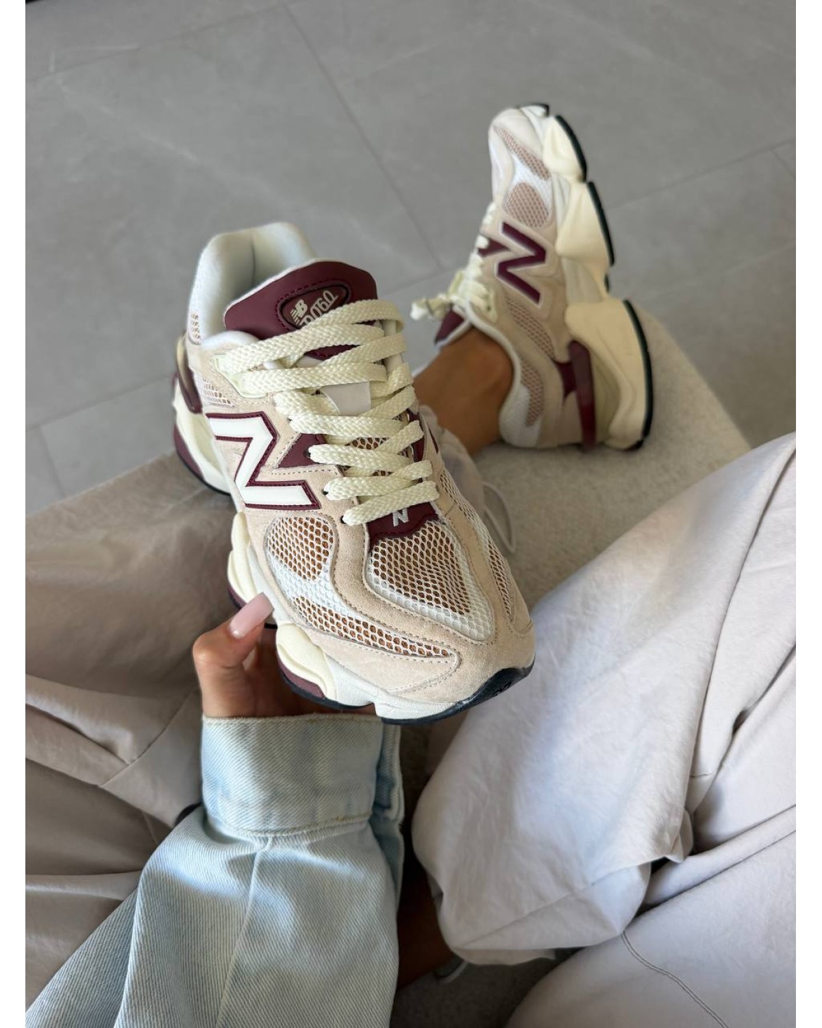 New Balance 9060 Linen Burgundy New Balance 9060 Linen Burgundy