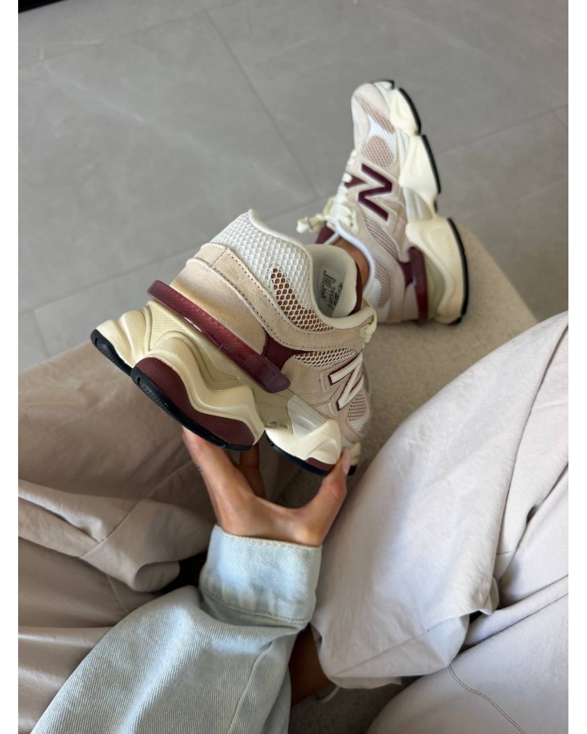 New Balance 9060 Linen Burgundy New Balance 9060 Linen Burgundy