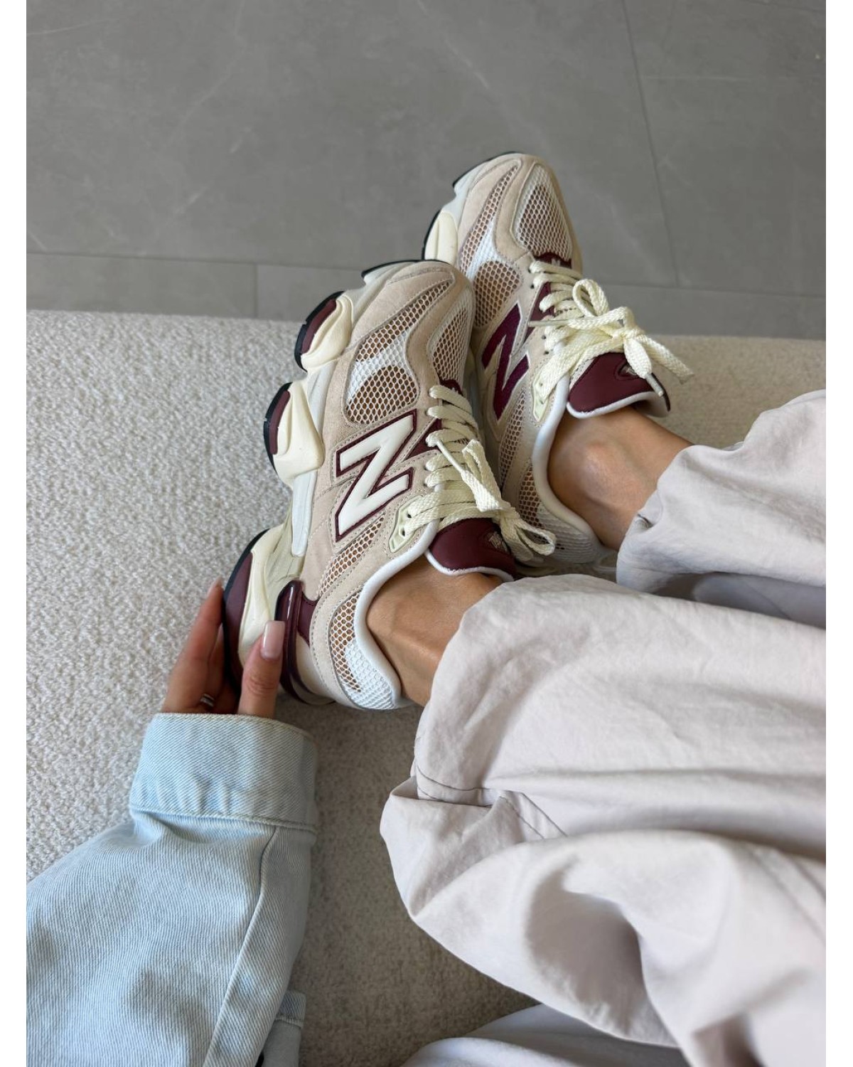 New Balance 9060 Linen Burgundy New Balance 9060 Linen Burgundy