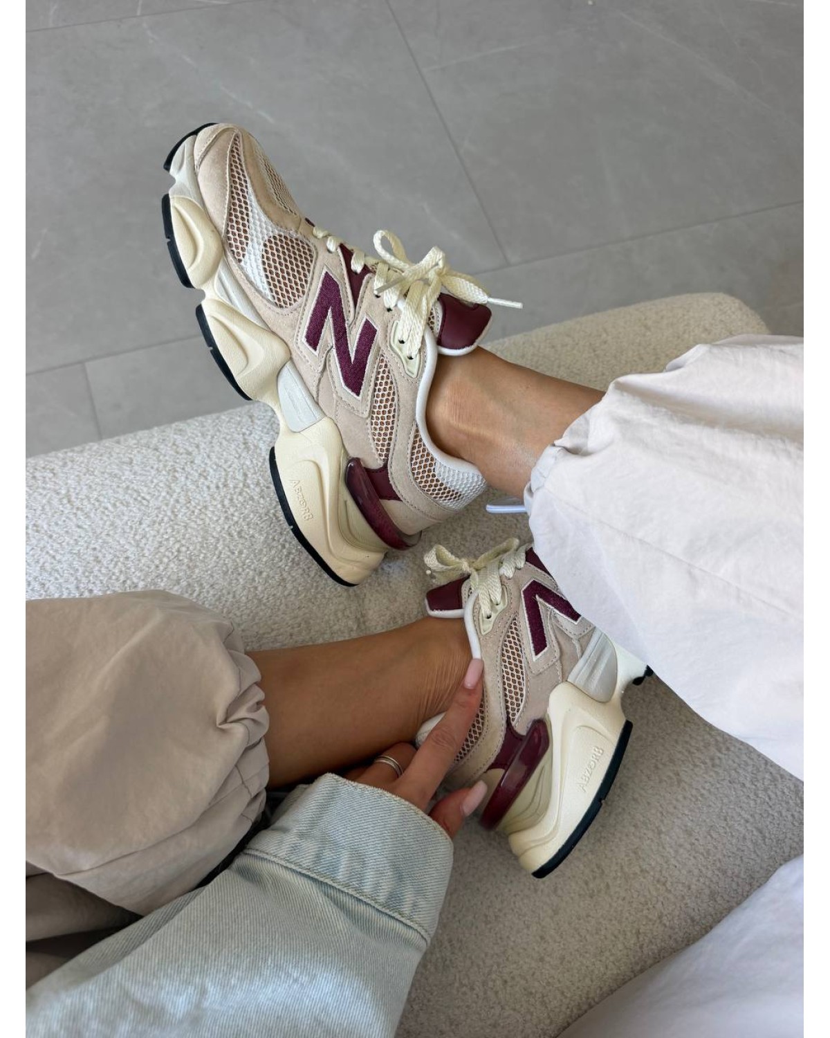 New Balance 9060 Linen Burgundy New Balance 9060 Linen Burgundy