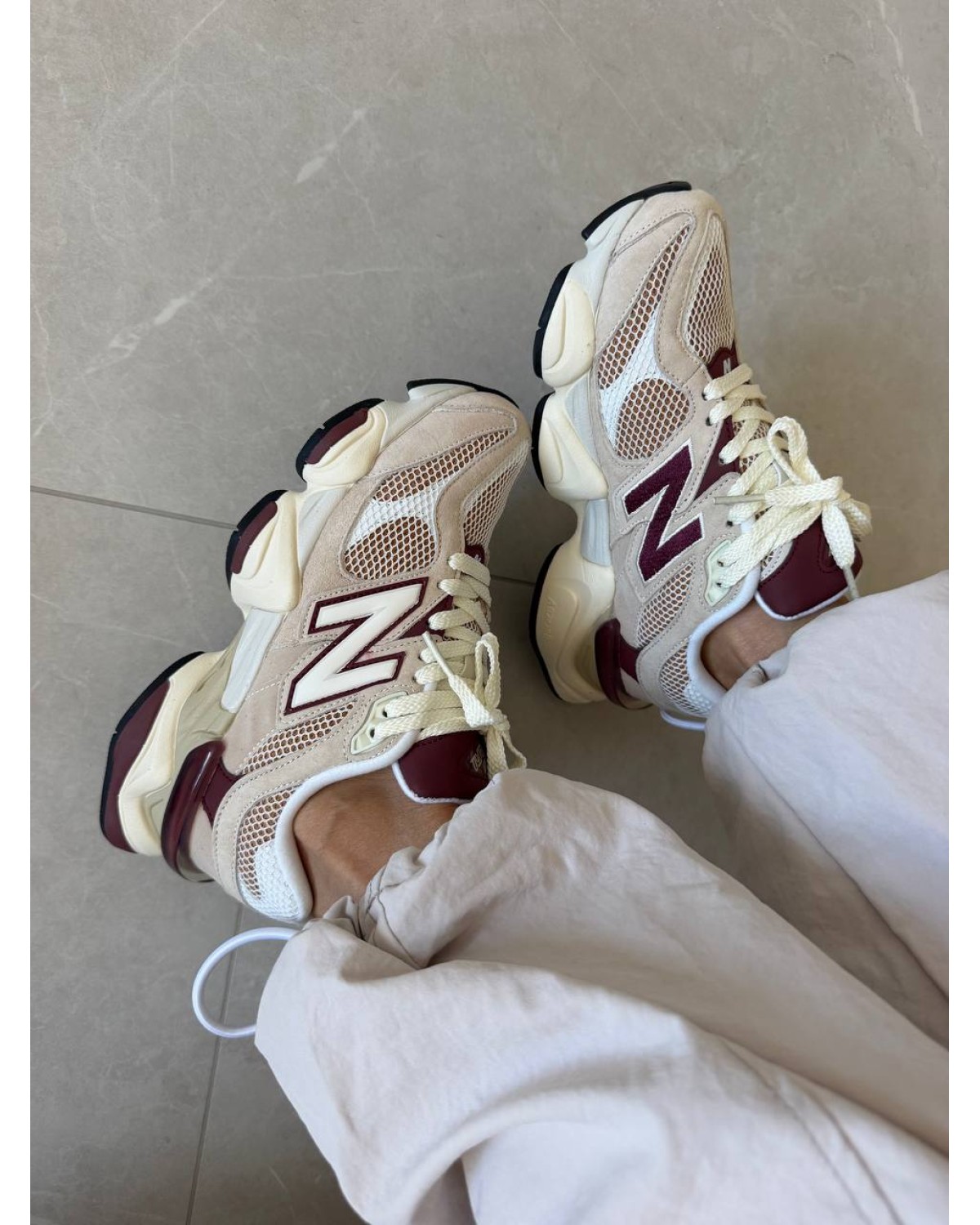 New Balance 9060 Linen Burgundy New Balance 9060 Linen Burgundy