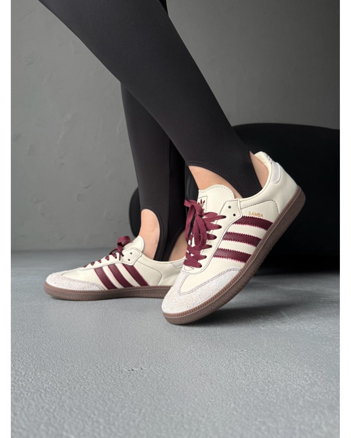 Adidas Samba OG Wonder White Maroon Adidas Samba OG Wonder White Maroon