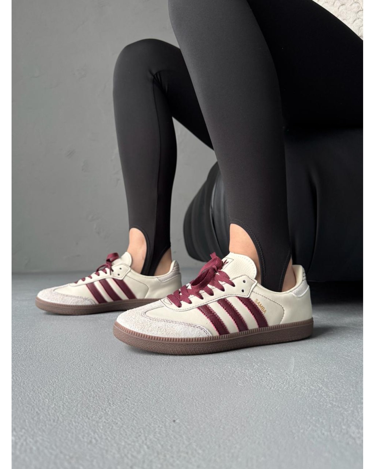Adidas Samba OG Wonder White Maroon Adidas Samba OG Wonder White Maroon