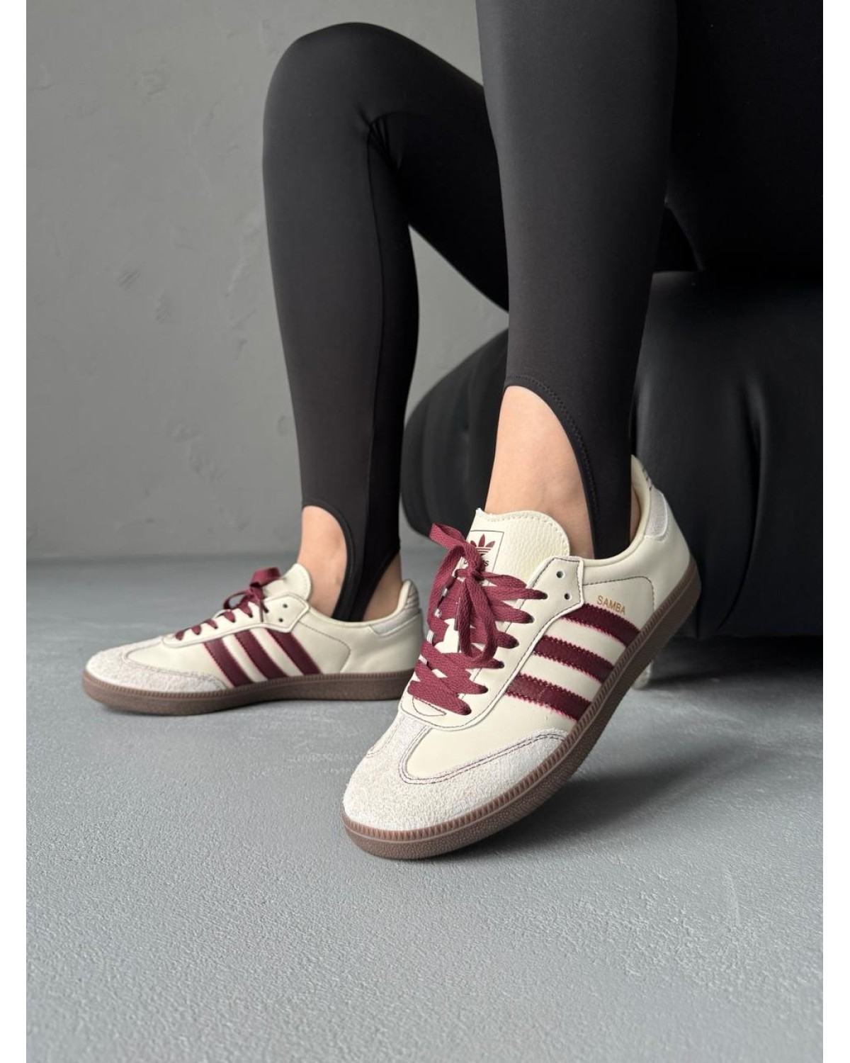 Adidas Samba OG Wonder White Maroon Adidas Samba OG Wonder White Maroon
