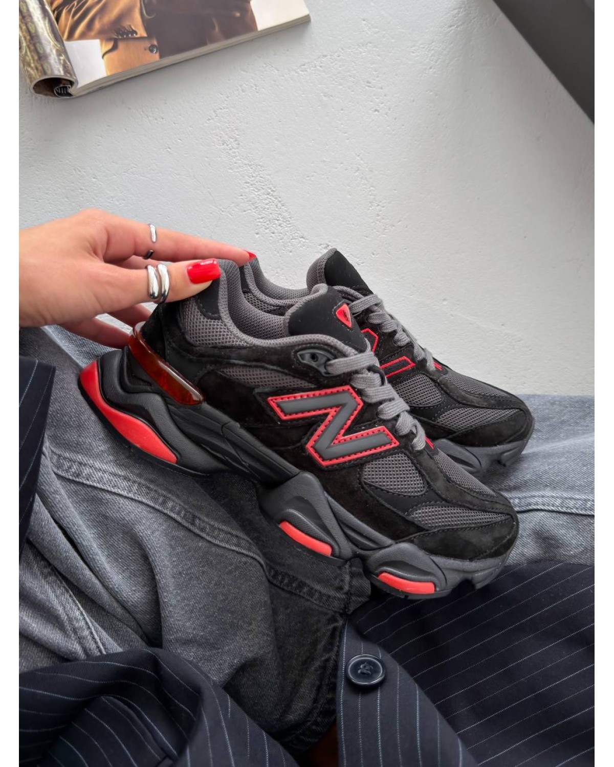 New Balance 9060 Black Fire Cracker