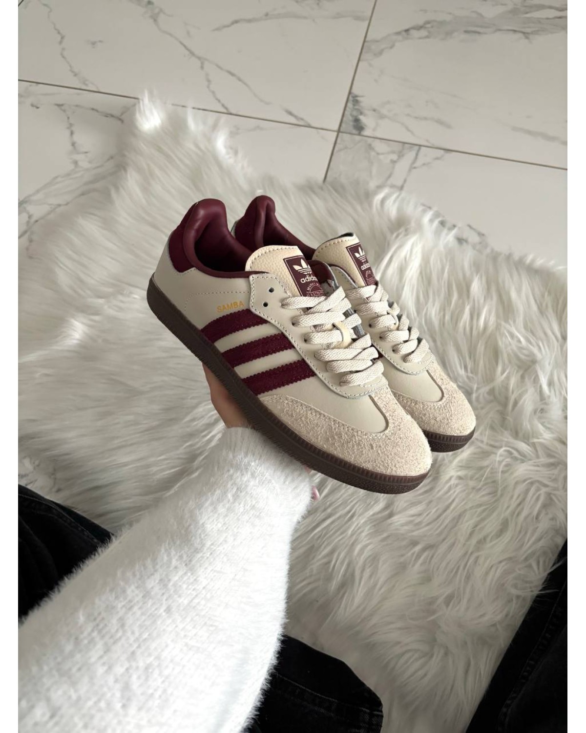 Adidas Wmns Samba Beige Burgundy