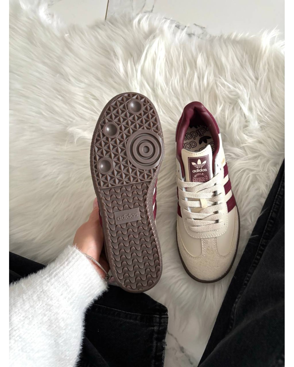 Adidas Wmns Samba Beige Burgundy Adidas Wmns Samba Beige Burgundy