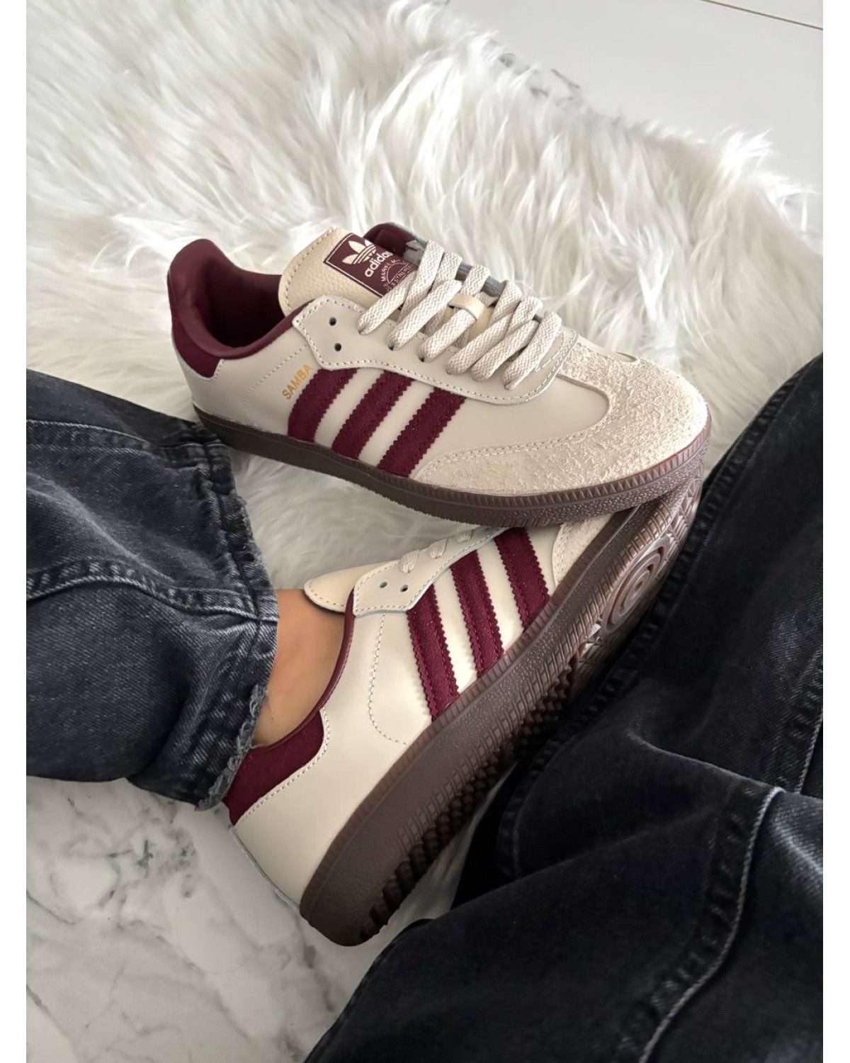 Adidas Wmns Samba Beige Burgundy Adidas Wmns Samba Beige Burgundy