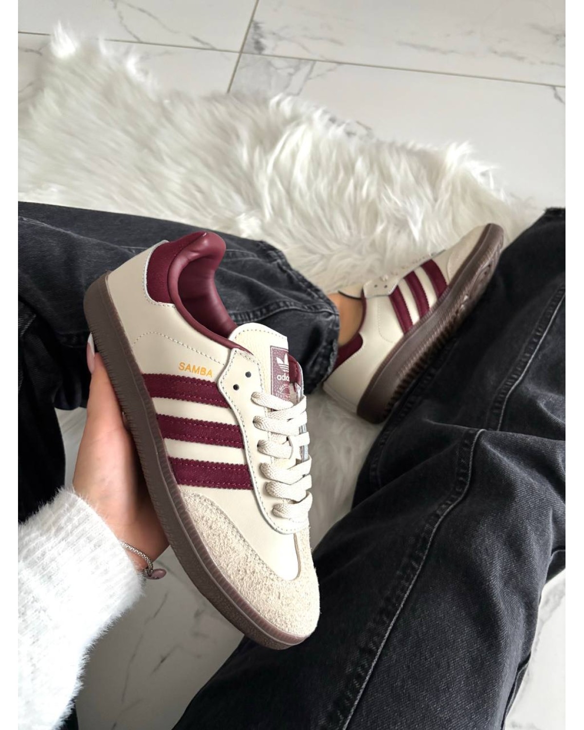 Adidas Wmns Samba Beige Burgundy Adidas Wmns Samba Beige Burgundy