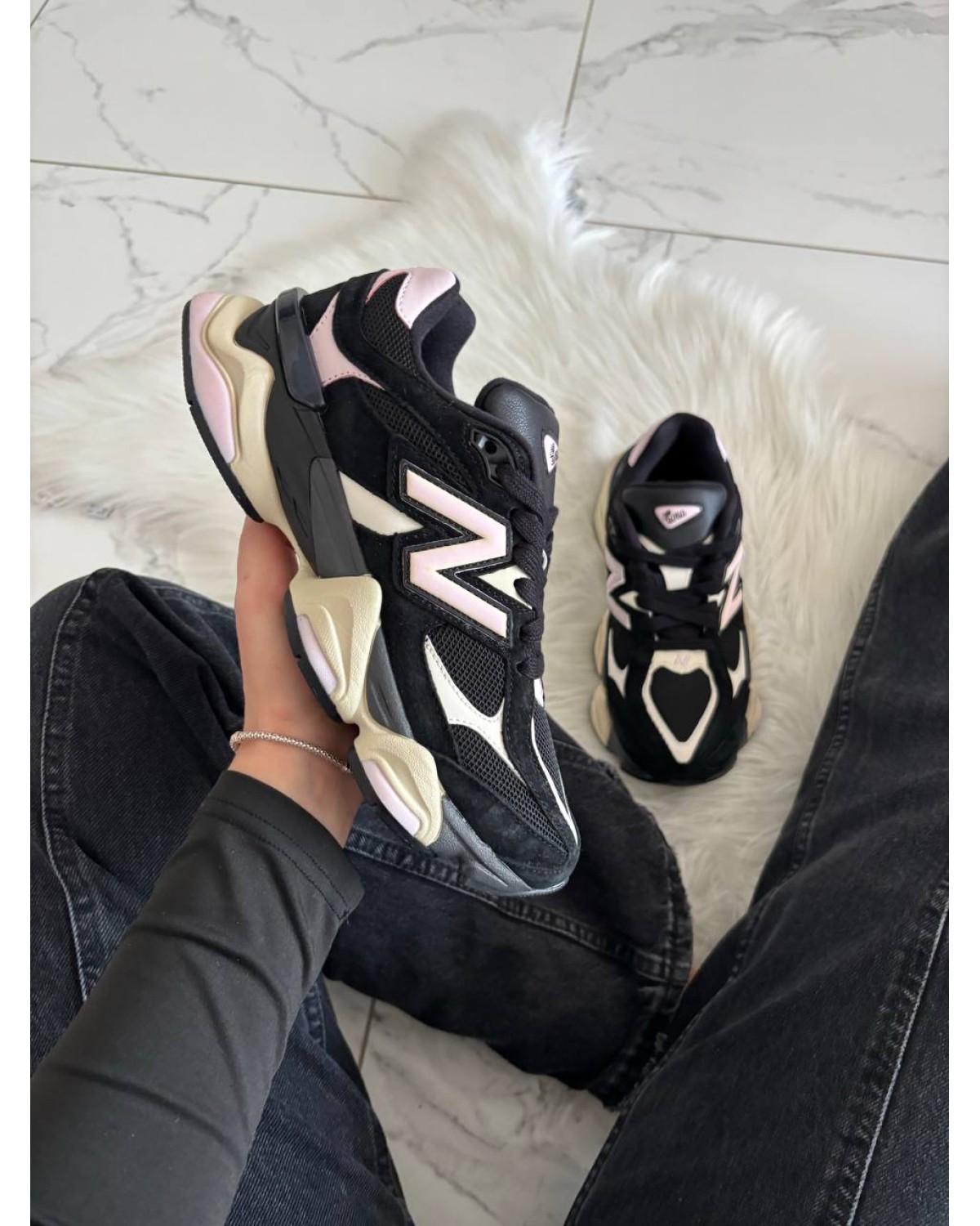 New Balance 9060 Black Suede Pink New Balance 9060 Black Suede Pink