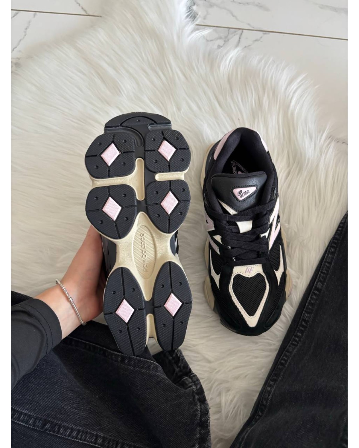 New Balance 9060 Black Suede Pink New Balance 9060 Black Suede Pink