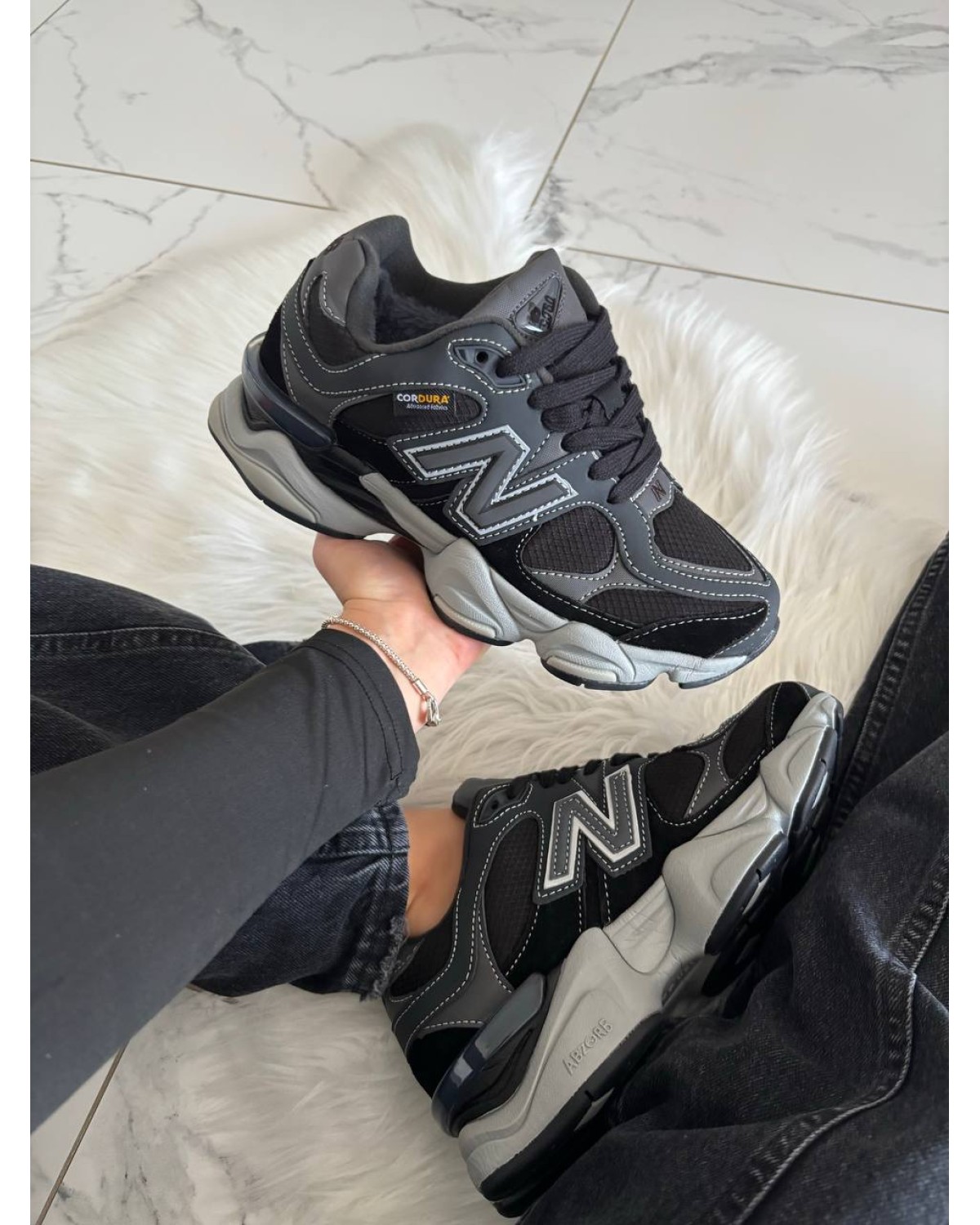 New Balance 9060 Dark Grey Black Cordura
